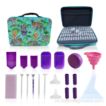 Фиолетовые аккуратные аксессуары для рисования алмаза.